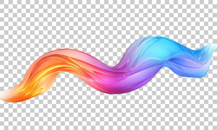 PSD vibrant waves of color flow gracefully through the air at sunset creating a dreamlike atmosphere