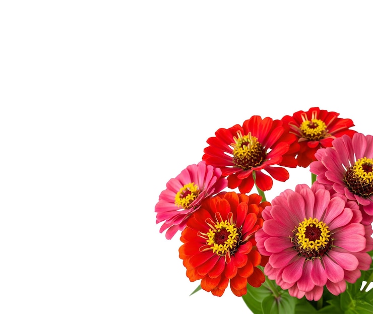 PSD vibrant zinnias a cluster of red and pink flowers