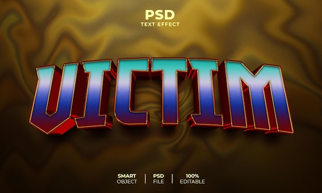 Victim 3d editable text effect