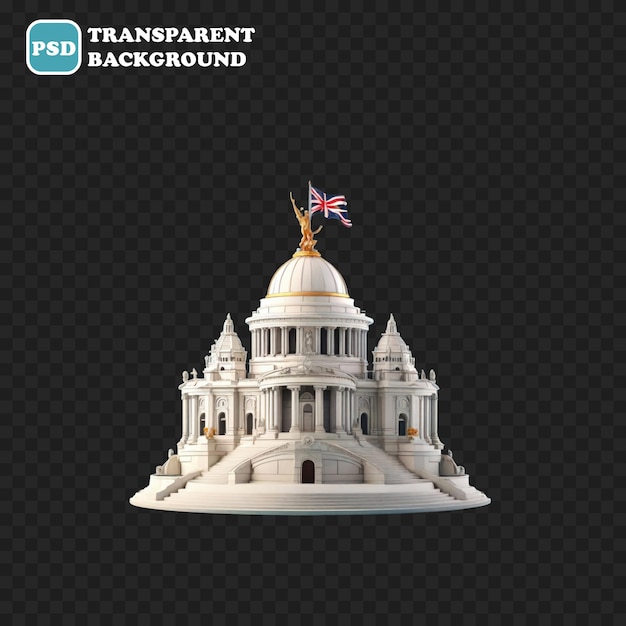 PSD victoria memorial icon isolated 3d render illustration