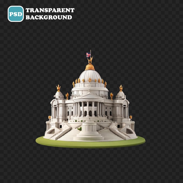 PSD victoria memorial icon isolated 3d render illustration