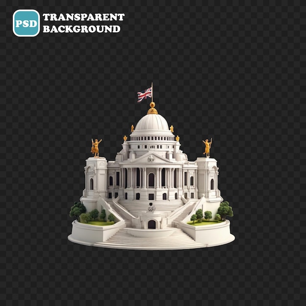 Victoria memorial icon isolated 3d render illustration