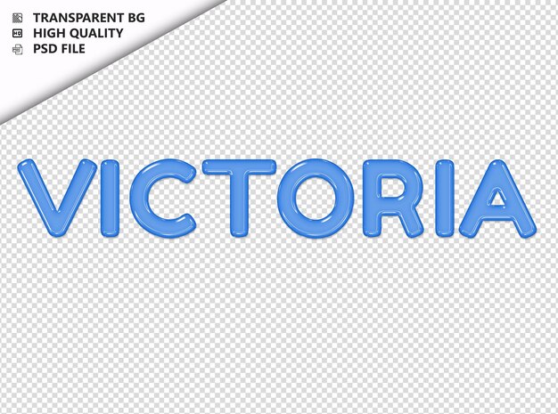 Victoria typography text glosy glass psd transparent