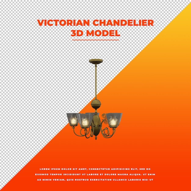 Victorian chandelier 3d isolated model