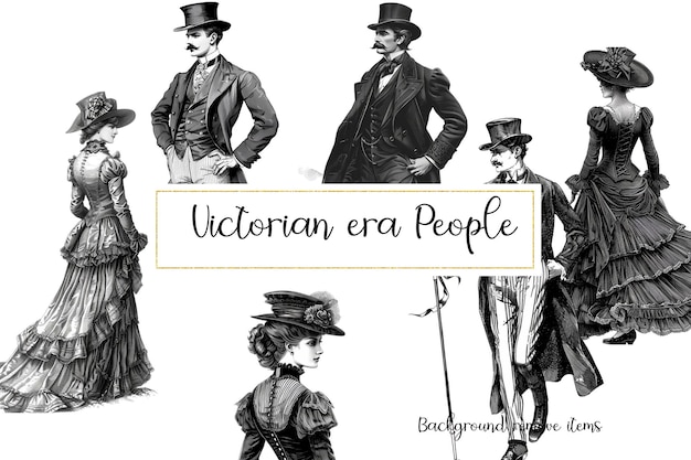 PSD persone dell'era vittoriana clipart