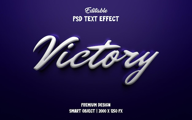 PSD victory 3d editable text effect