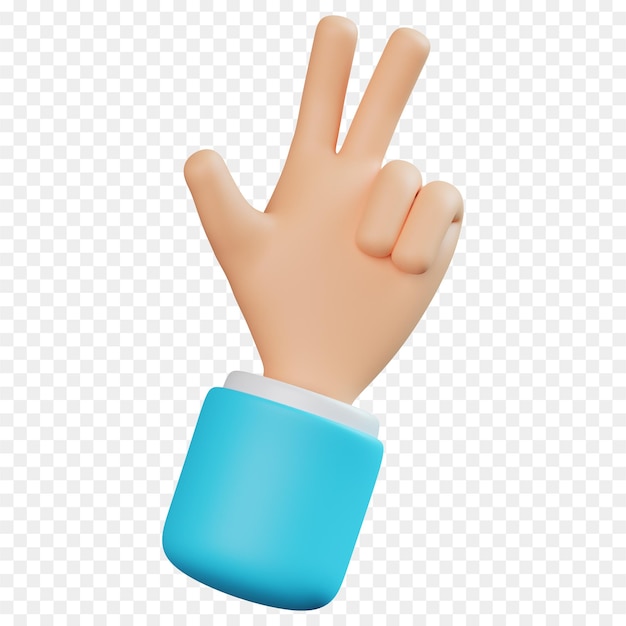 PSD victory hand gesture 3d icon