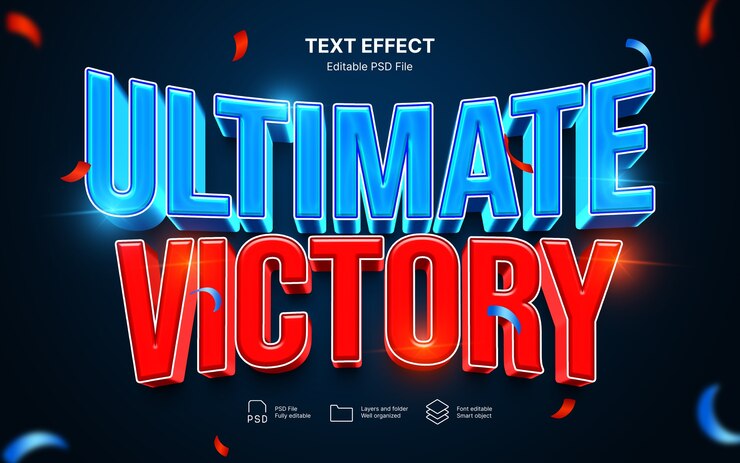 PSD victory text effect