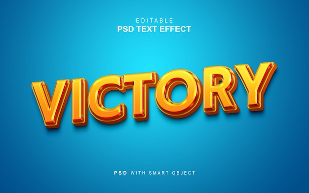 PSD Текстовый эффект победы
