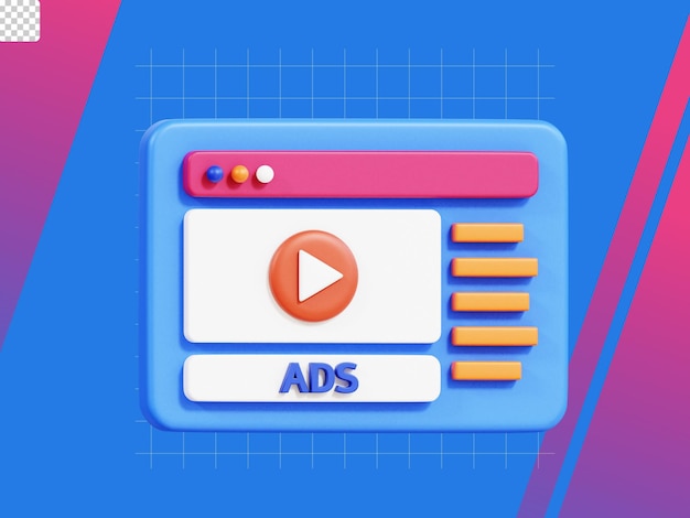 Video advertisement 3d icon