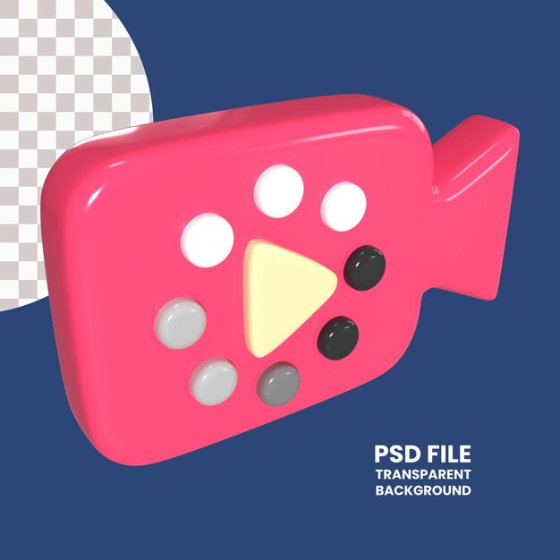 PSD video buffering 3d illustration icon