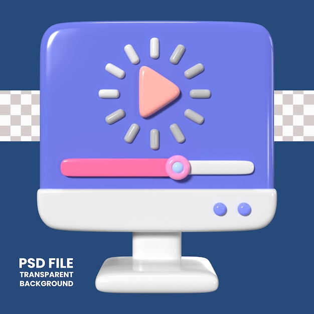 PSD video buffering 3d illustration icon