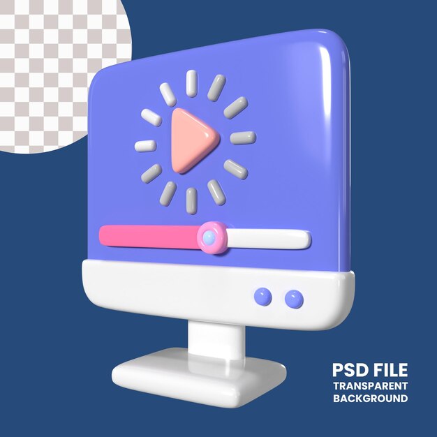 PSD video buffering 3d illustration icon