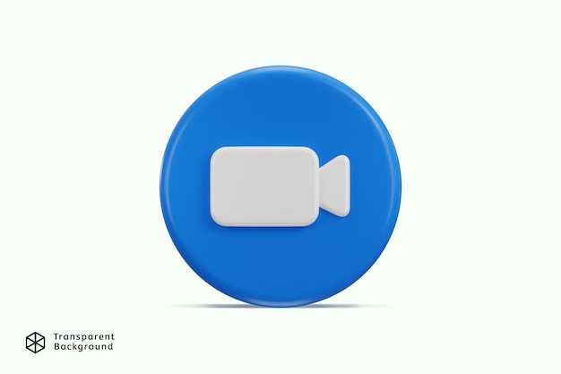 Video call button icon 3d rendering vector illustration