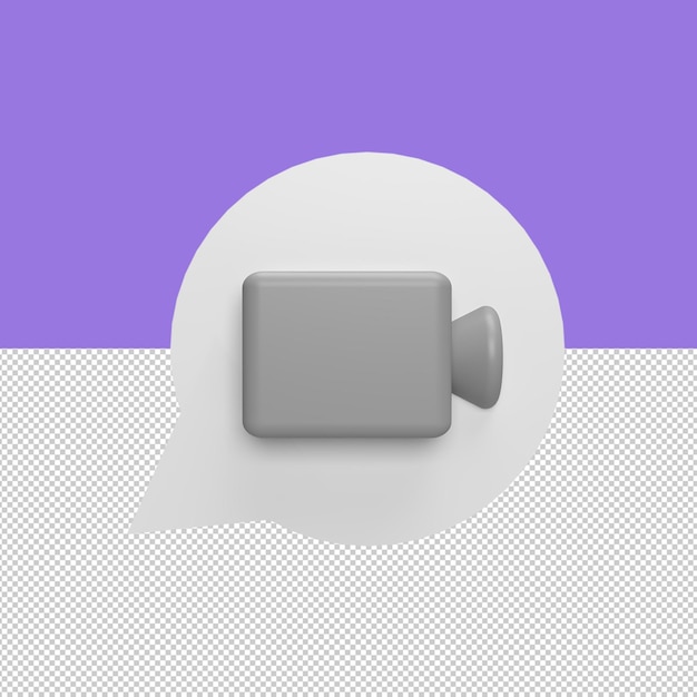 PSD Видеозвонок с пузырьковым чатом 3d иконка модель мультяшного стиля концепция рендеринга иллюстрации