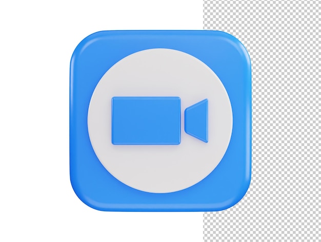PSD icona videocamera rendering 3d illustrazione vettoriale