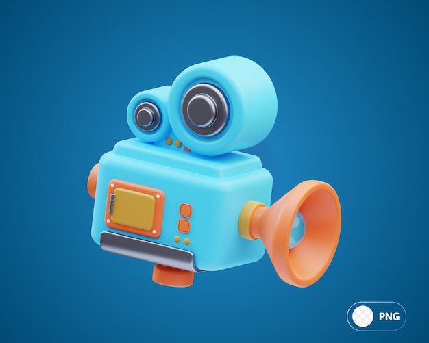 Videocamera marketing illustrazione 3d