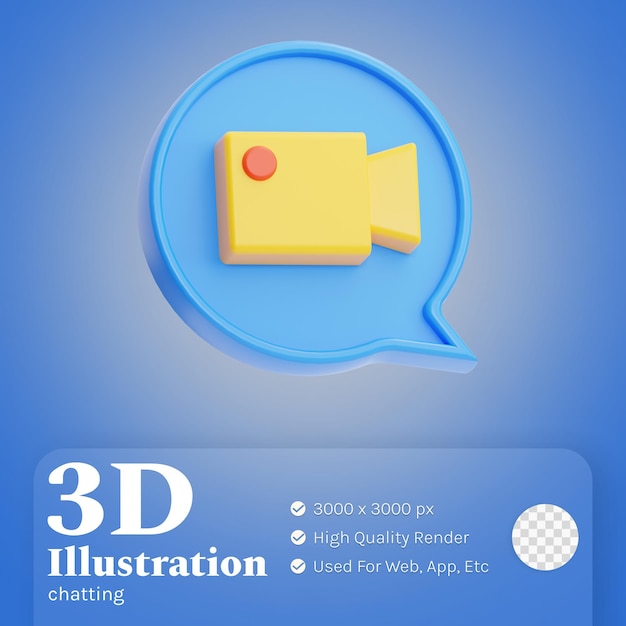 Illustrazione della chat video 3d