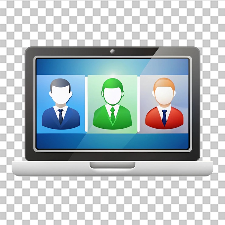 PSD video conference communication icon isolated on transparent background