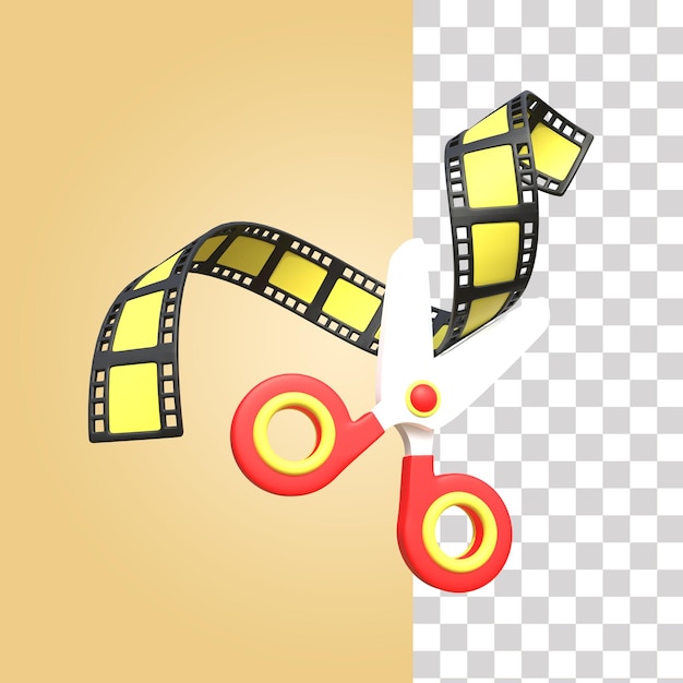 PSD video editing 3d icon