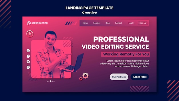 PSD video editing web template