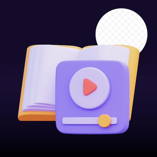 PSD video education 3d illustration