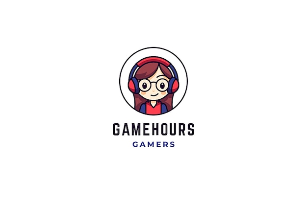 ビデオゲームエスポート チーム クラブ トーナメント 円形 ロゴ デザイン テンプレート フラット