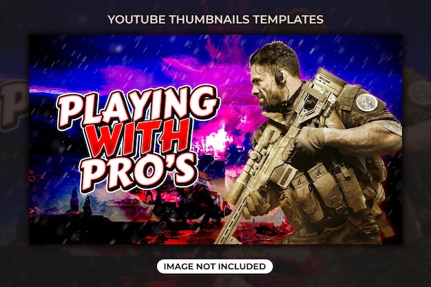 Video game review youtube channel thumbnail and web banner template psd