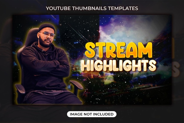 PSD video game review youtube channel thumbnail and web banner template psd