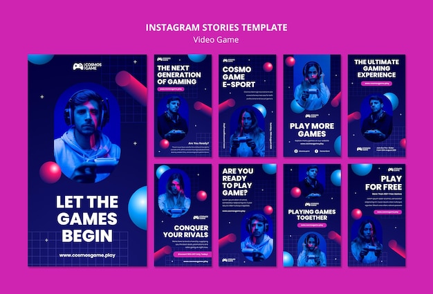 PSD storie sui social media di videogiochi