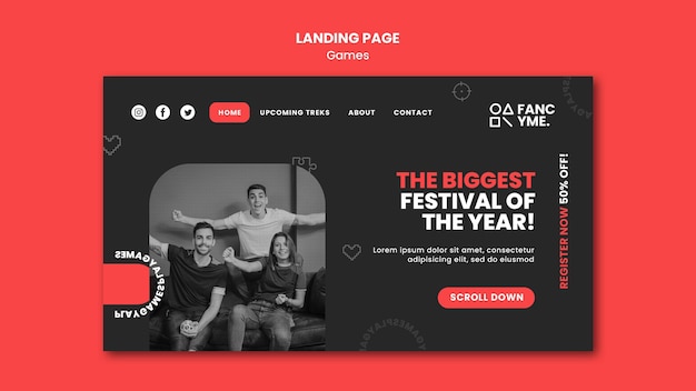 video games landing page