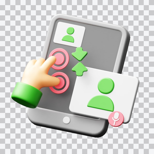 video interaction 3d illustration