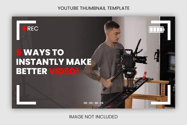 PSD video maker business youtube thumbnail design template