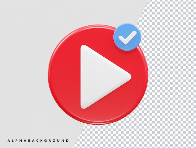 ビデオ プレーヤー アイコン 3 d イラスト ベクター透明要素