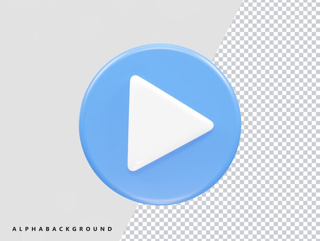 PSD video player icon vector 3d rendering