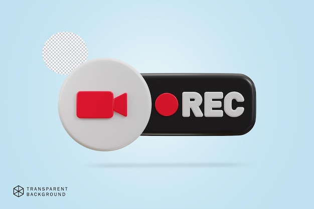 PSD video record icon 3d render