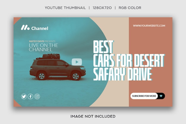 PSD video review car youtube thumbnail template