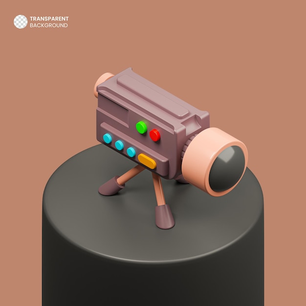 PSD videocamera geïsoleerd 3d render icon