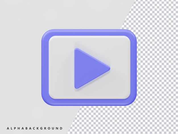 PSD videospeler pictogram 3d render