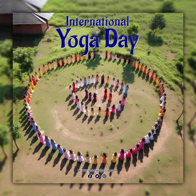 PSD vier internationale yoga dag voor sociale media post.