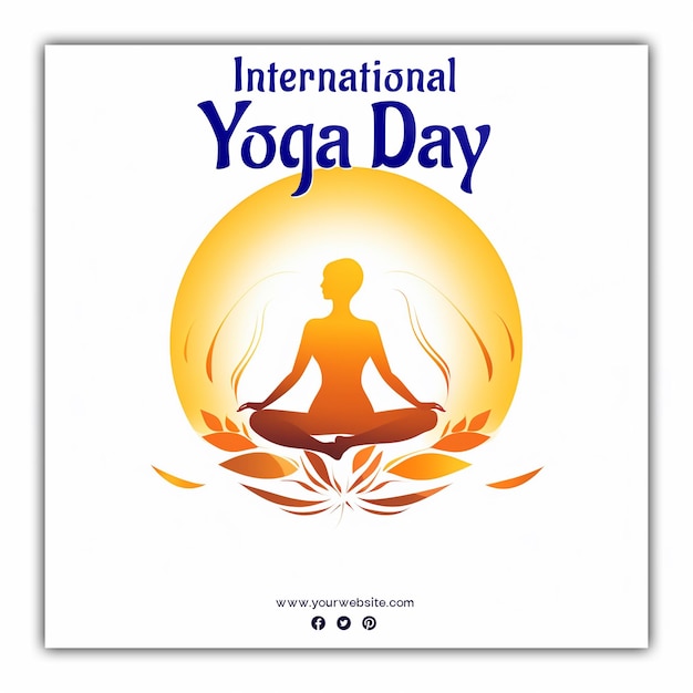 PSD vier internationale yoga dag voor sociale media post.