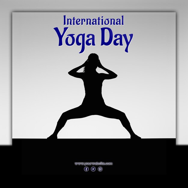 Vier internationale yoga dag voor sociale media post.