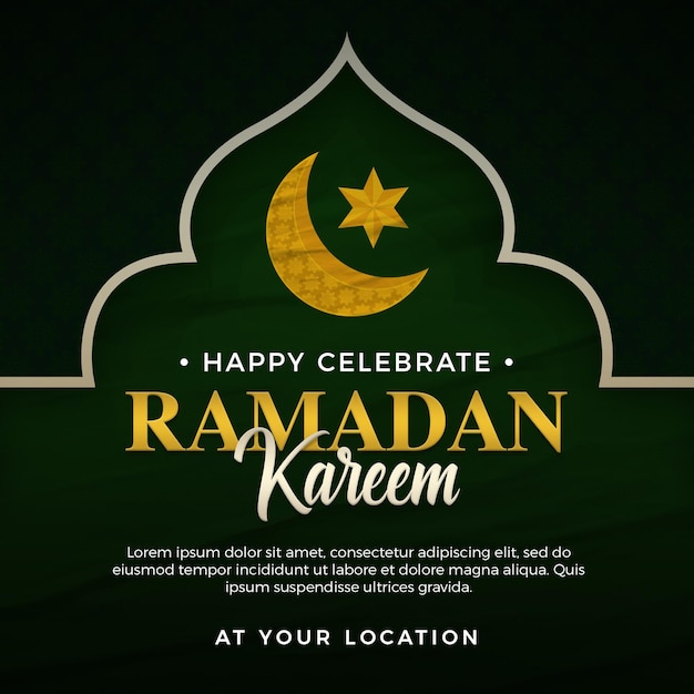 Vier ramadan kareem-postsjabloon voor sociale media