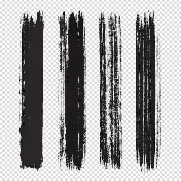 Vier zwarte penseelstreken geïsoleerde expressieve verfmerken grafisch ontwerp moderne kalligrafie stijl