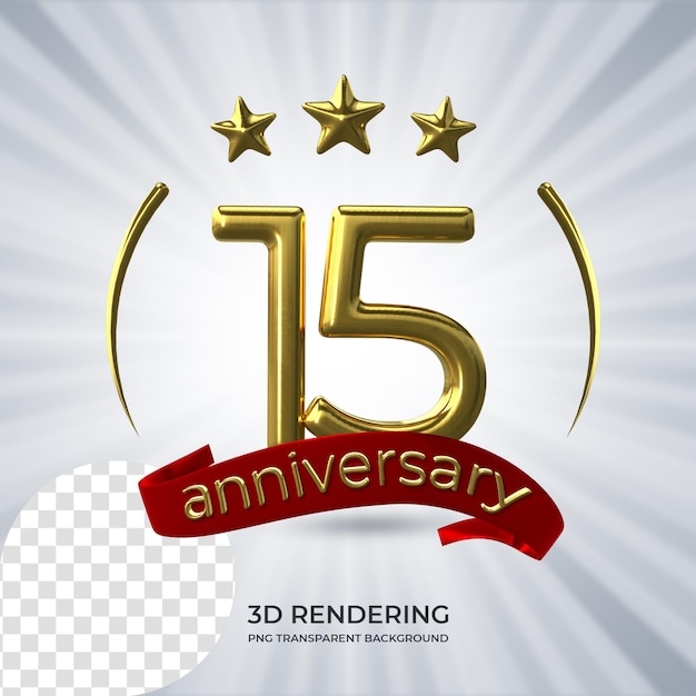 Viering 15 verjaardag Poster 3D-rendering