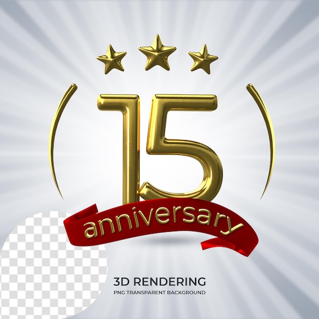 Viering 15 verjaardag poster 3d-rendering