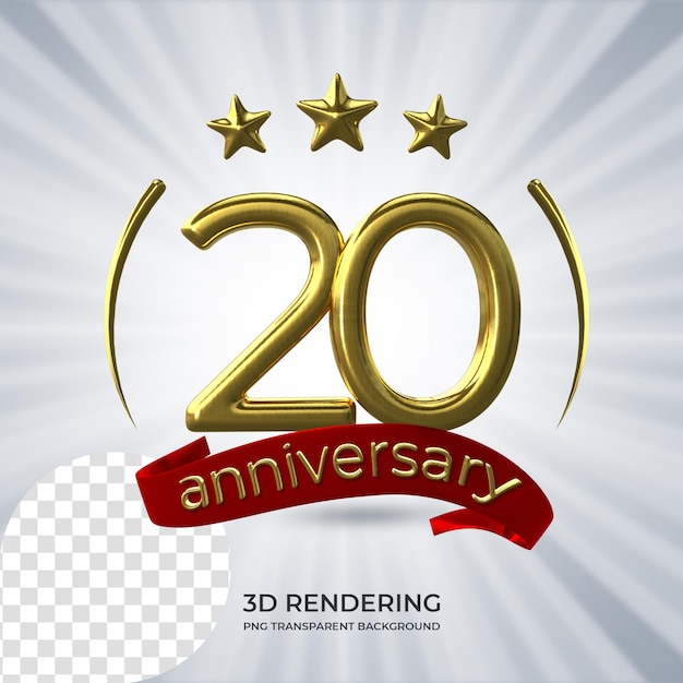 Viering 20 verjaardag poster 3d-rendering