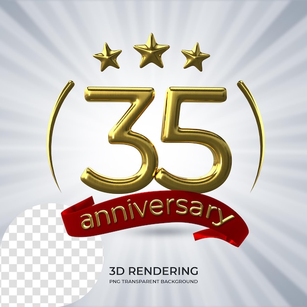 Viering 35 jubileum Poster 3D-rendering