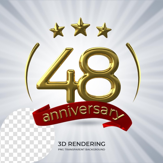 Viering 48 verjaardag Poster 3D-rendering