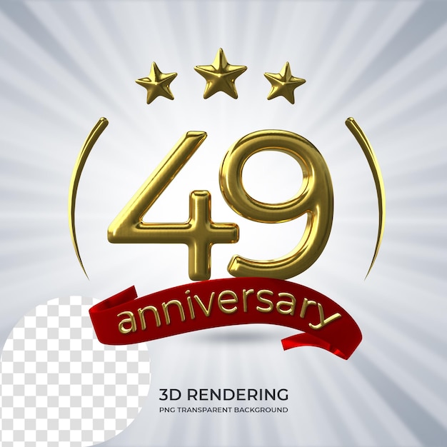 Viering 49 verjaardag Poster 3D-rendering